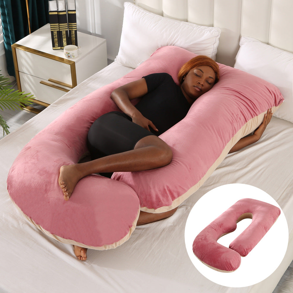 Pregnant women's pillow waist protection side sleeping slope pillow J-shaped pregnancy sleeping pillow
