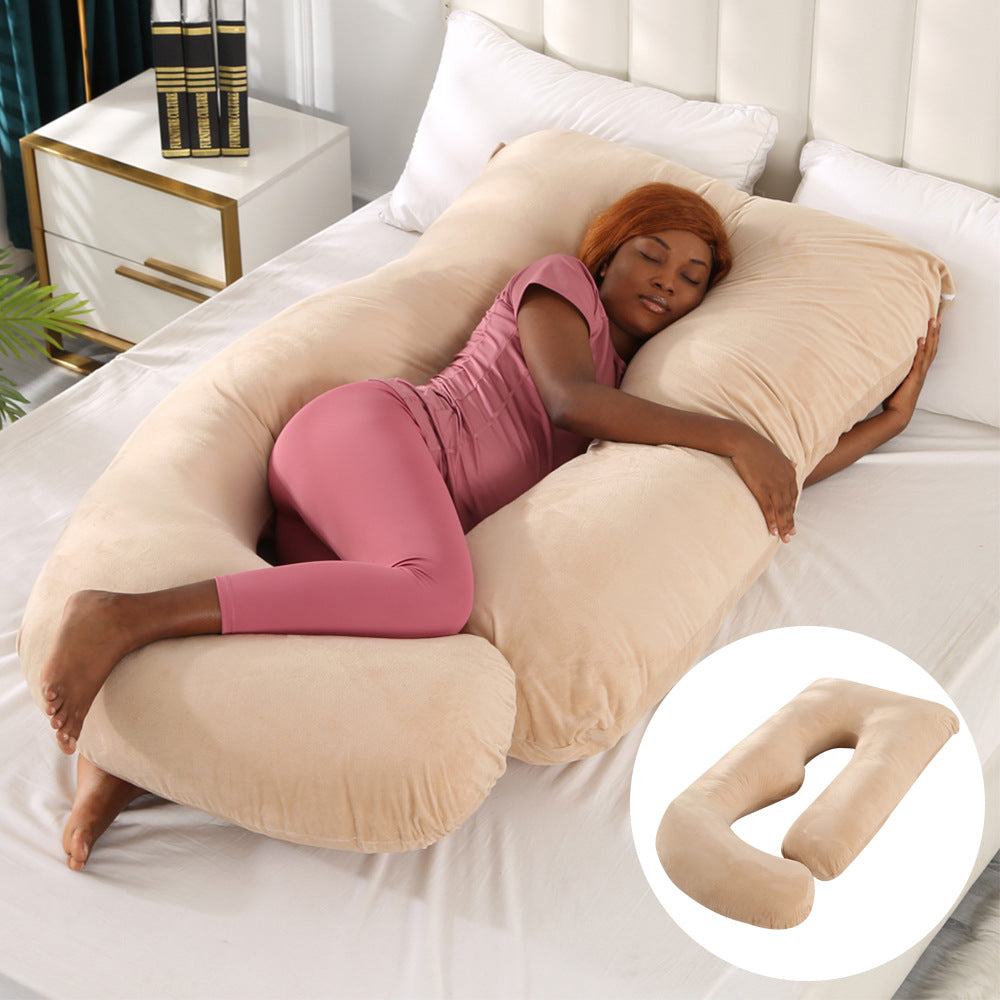 Pregnant women's pillow waist protection side sleeping slope pillow J-shaped pregnancy sleeping pillow