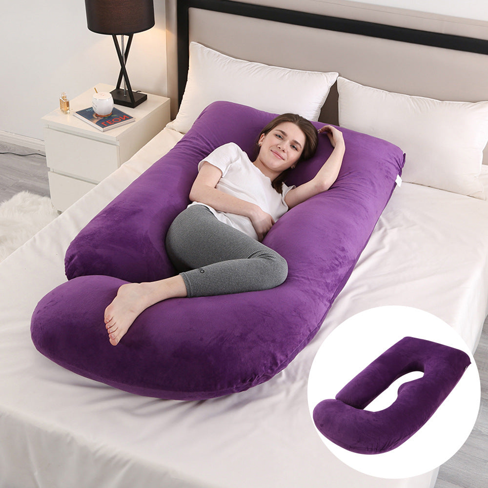 Pregnant women's pillow waist protection side sleeping slope pillow J-shaped pregnancy sleeping pillow