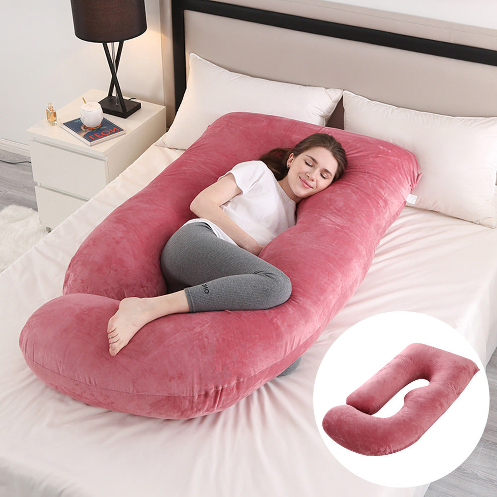 Pregnant women's pillow waist protection side sleeping slope pillow J-shaped pregnancy sleeping pillow