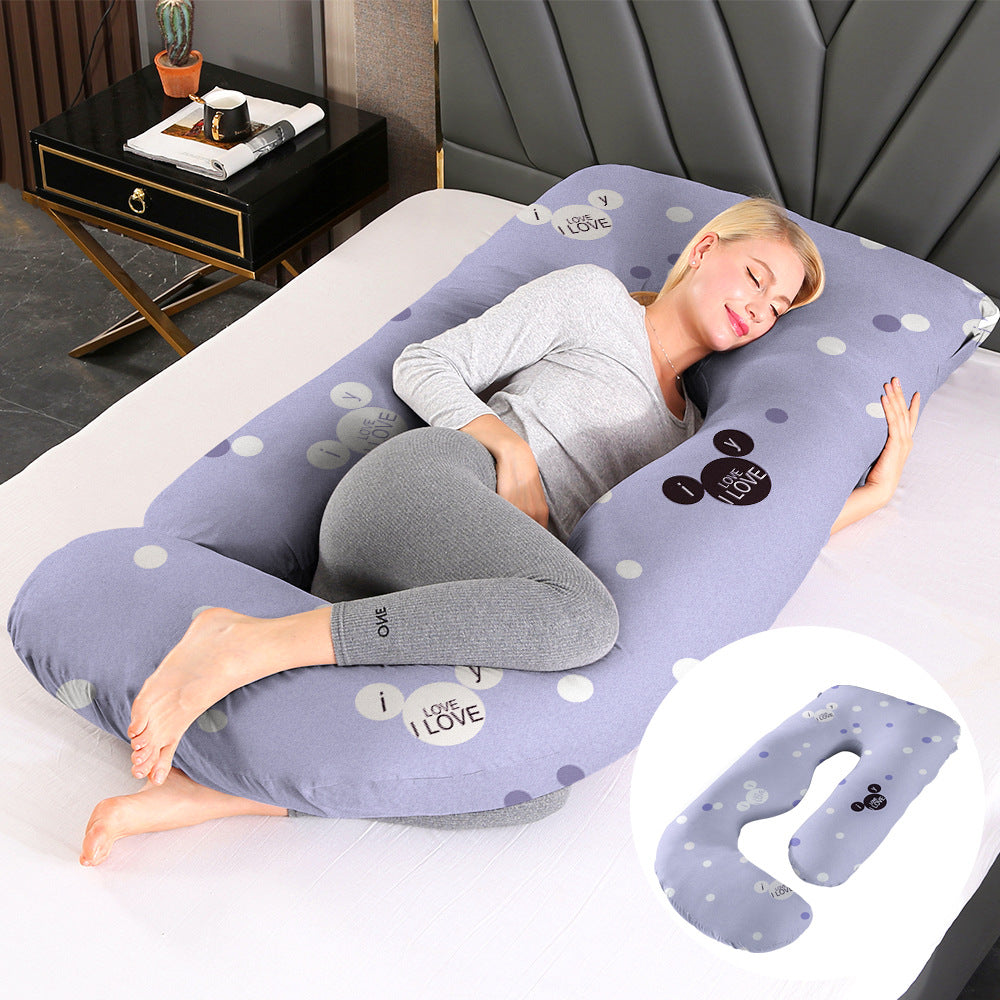 Pregnant women's pillow waist protection side sleeping slope pillow J-shaped pregnancy sleeping pillow
