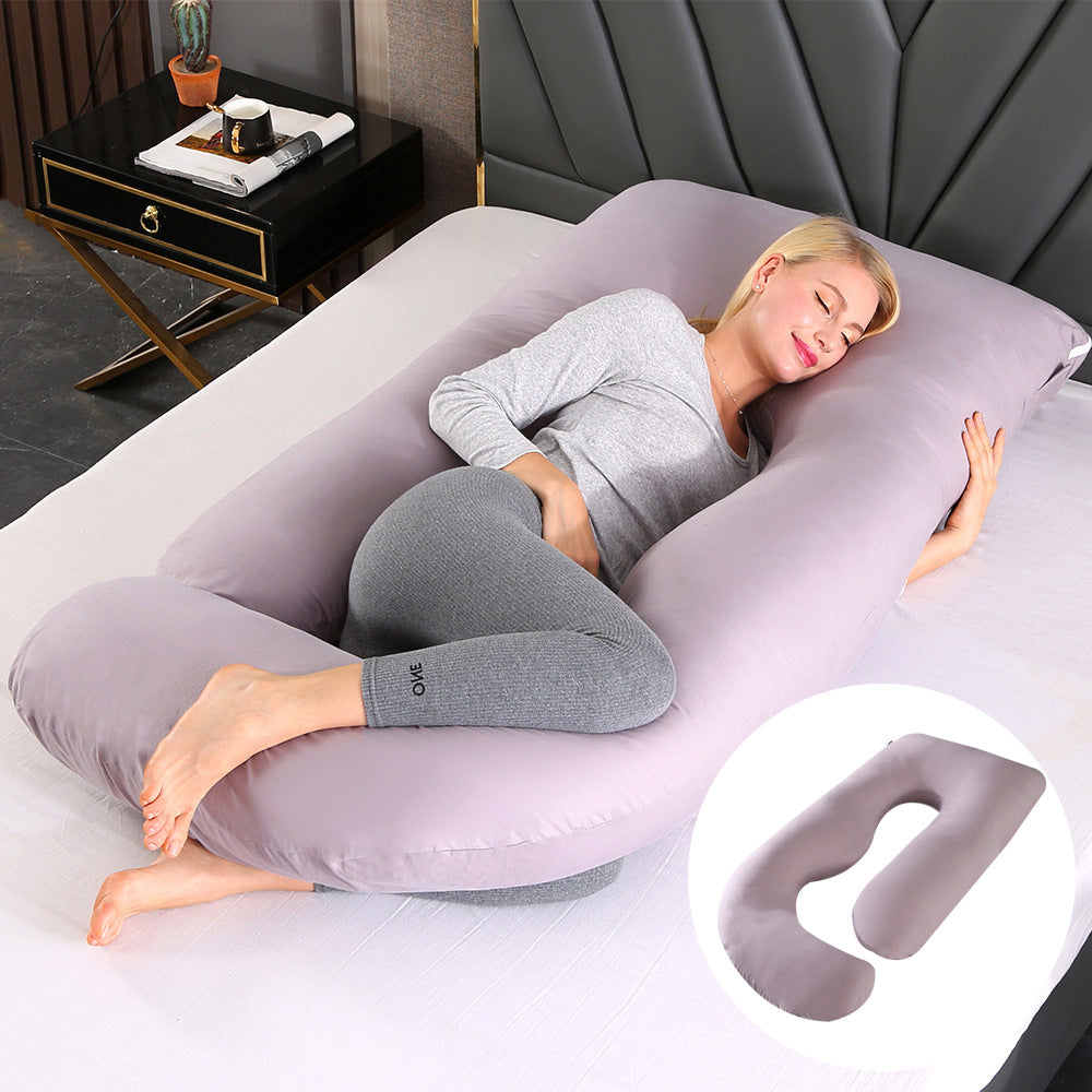 Pregnant women's pillow waist protection side sleeping slope pillow J-shaped pregnancy sleeping pillow
