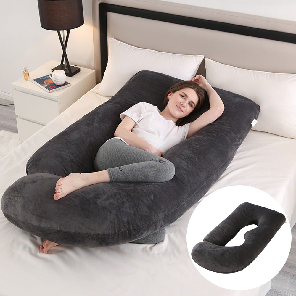 Pregnant women's pillow waist protection side sleeping slope pillow J-shaped pregnancy sleeping pillow