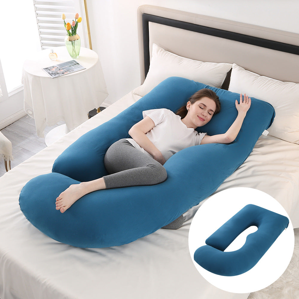 Pregnant women's pillow waist protection side sleeping slope pillow J-shaped pregnancy sleeping pillow