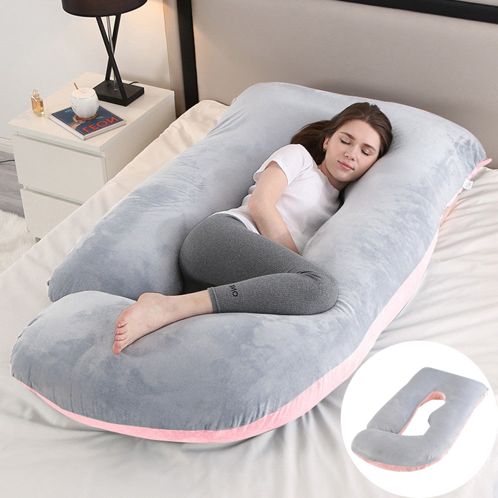 Pregnant women's pillow waist protection side sleeping slope pillow J-shaped pregnancy sleeping pillow