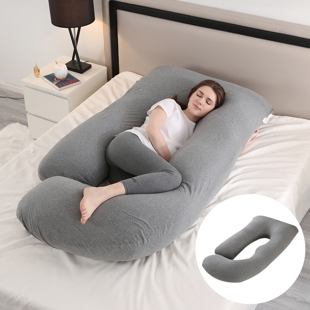 Pregnant women's pillow waist protection side sleeping slope pillow J-shaped pregnancy sleeping pillow