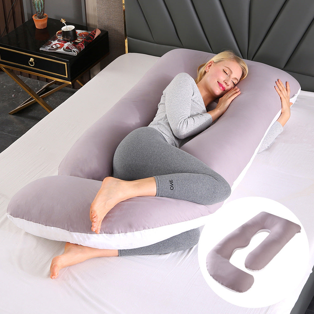 Pregnant women's pillow waist protection side sleeping slope pillow J-shaped pregnancy sleeping pillow