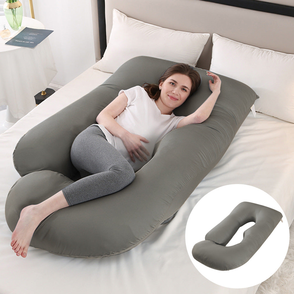 Pregnant women's pillow waist protection side sleeping slope pillow J-shaped pregnancy sleeping pillow