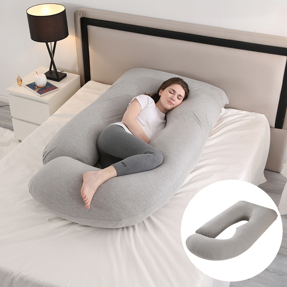 Pregnant women's pillow waist protection side sleeping slope pillow J-shaped pregnancy sleeping pillow