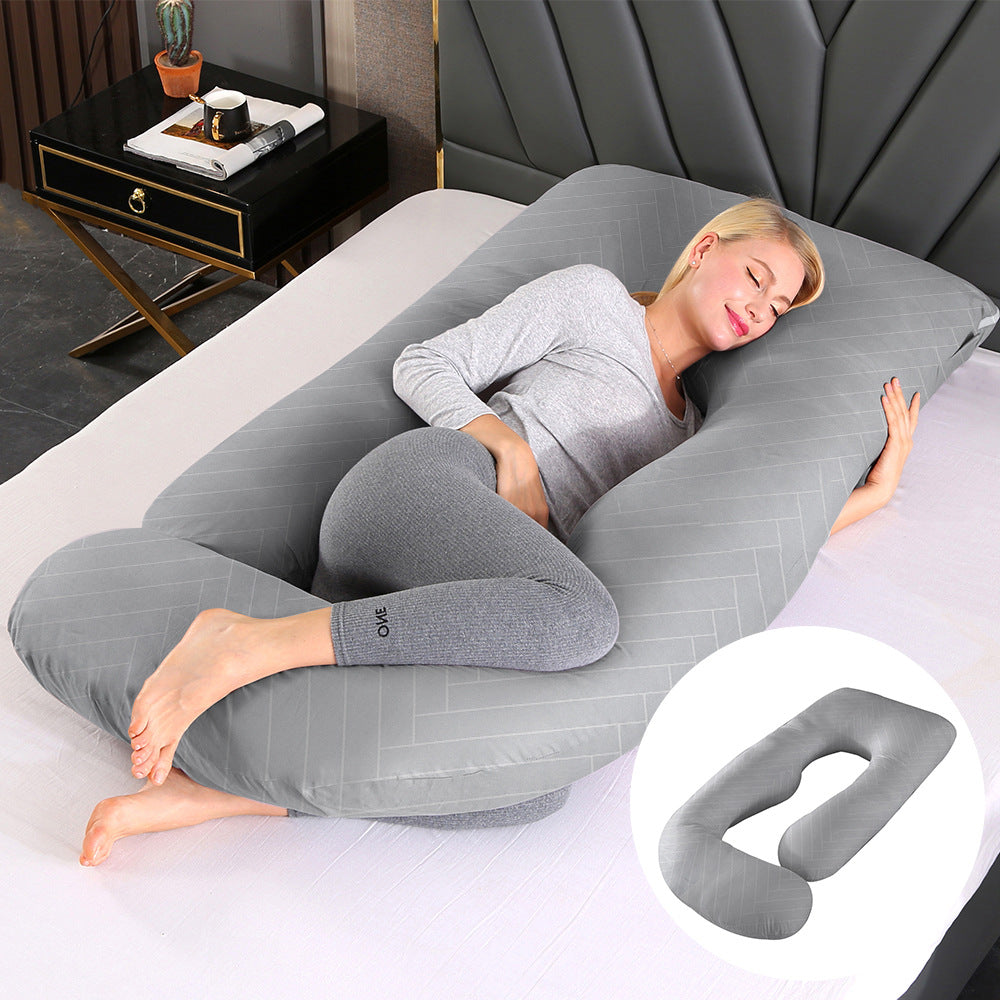 Pregnant women's pillow waist protection side sleeping slope pillow J-shaped pregnancy sleeping pillow