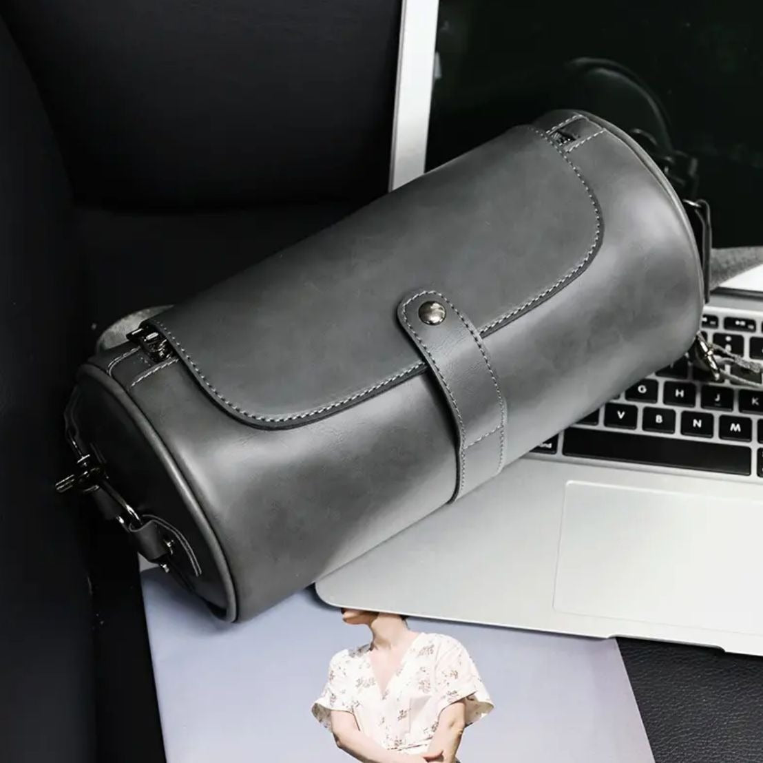 Fashionable Single Shoulder Cylinder Bag Retro Trendy and Personalized Creative Cylinder Bag