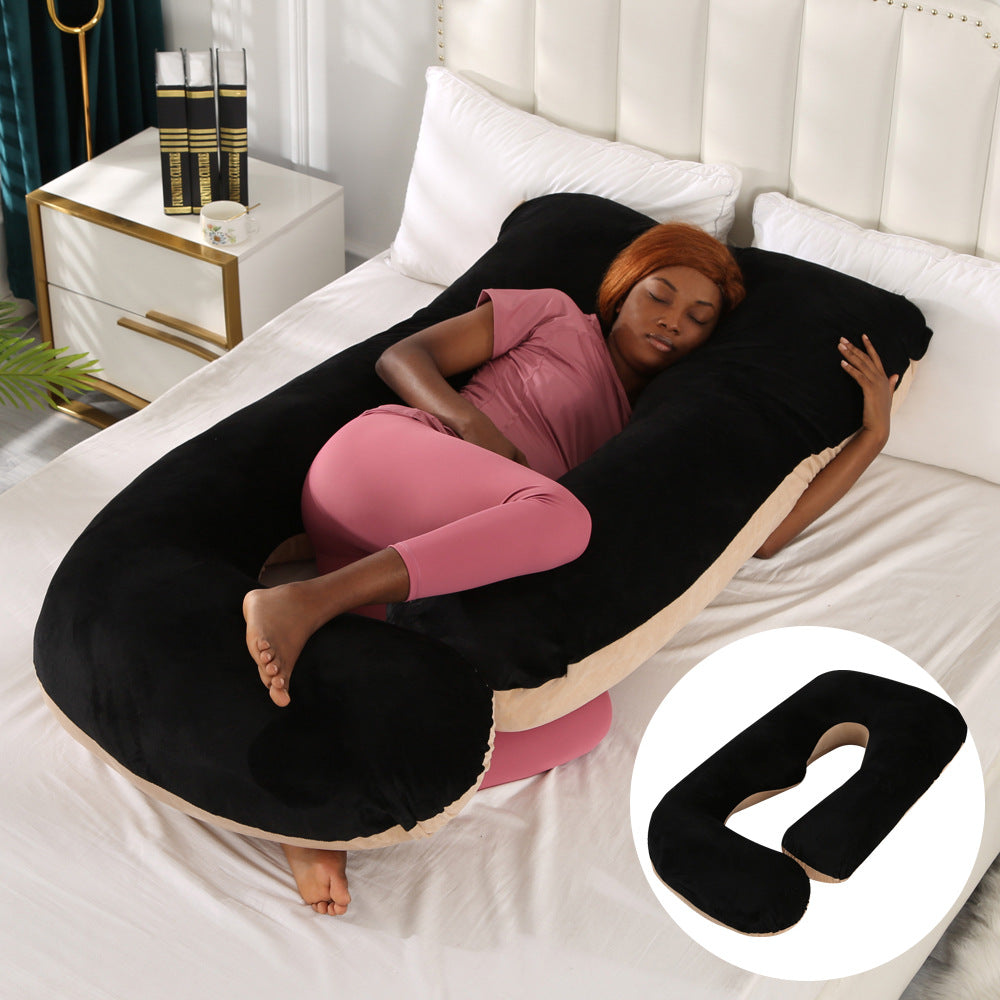 Pregnant women's pillow waist protection side sleeping slope pillow J-shaped pregnancy sleeping pillow