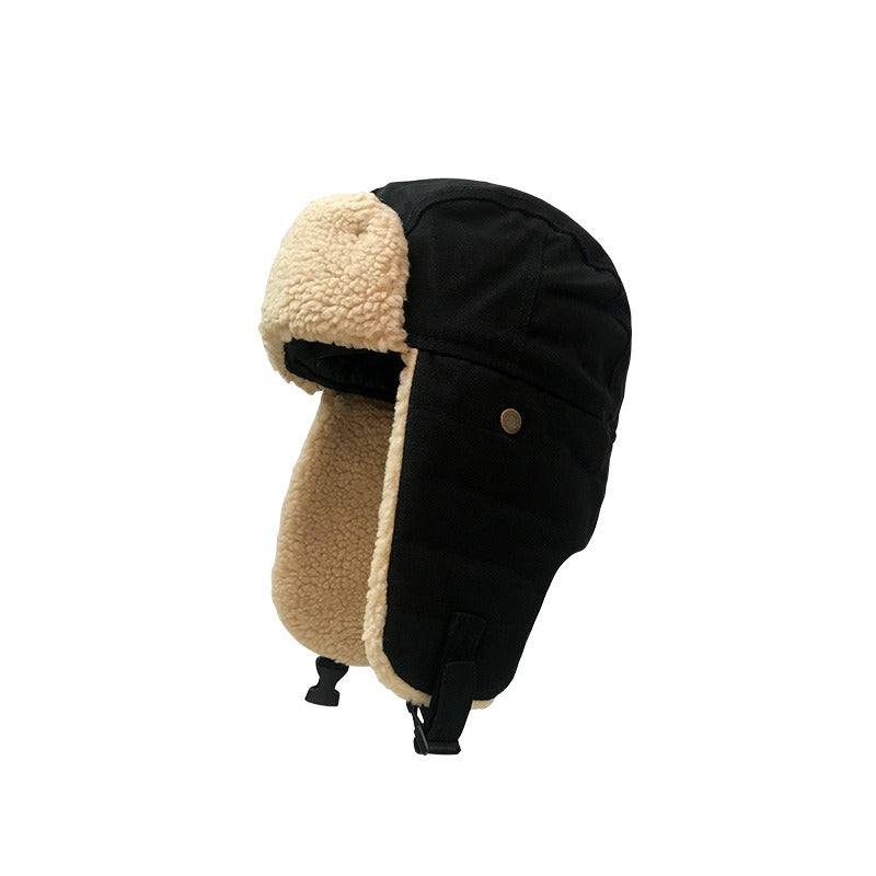 Plush Hats For Men And Women To Keep Warm In Winter Lei Feng Hat Ear Protection Thickened Cycling Cold Hat Korean Versatile Cold Hat