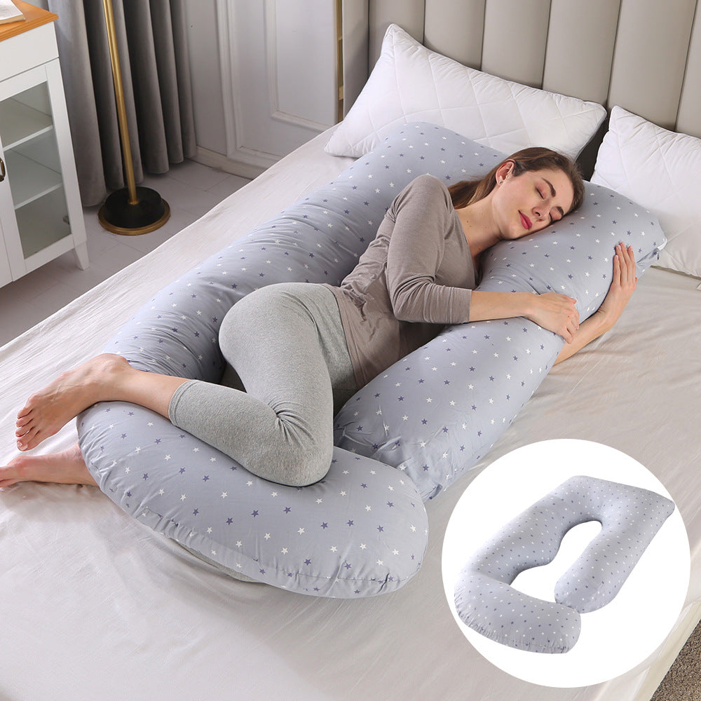 Pregnant women's pillow waist protection side sleeping slope pillow J-shaped pregnancy sleeping pillow