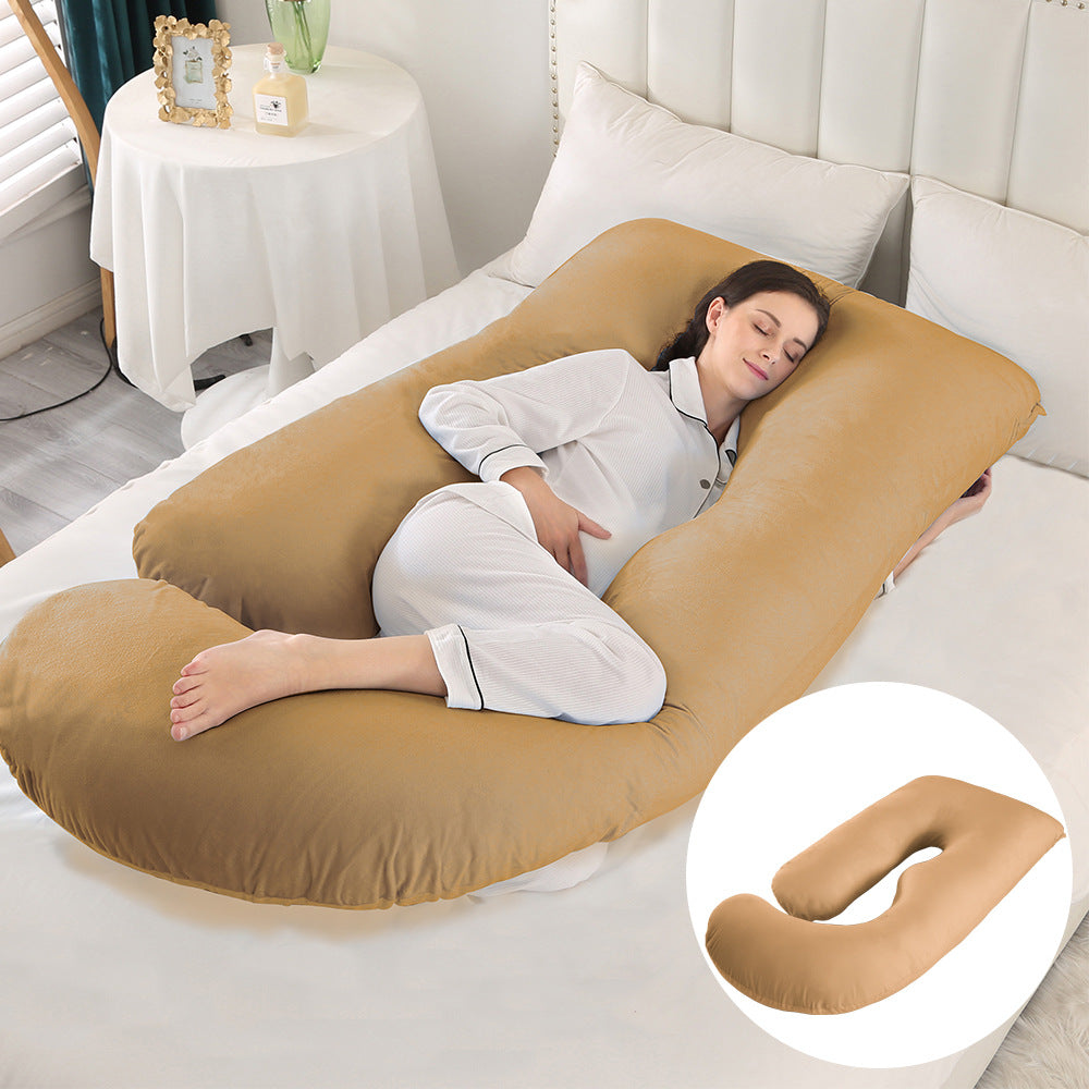 Pregnant women's pillow waist protection side sleeping slope pillow J-shaped pregnancy sleeping pillow