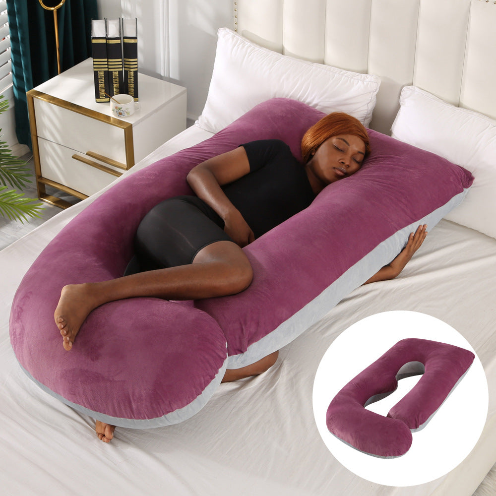 Pregnant women's pillow waist protection side sleeping slope pillow J-shaped pregnancy sleeping pillow