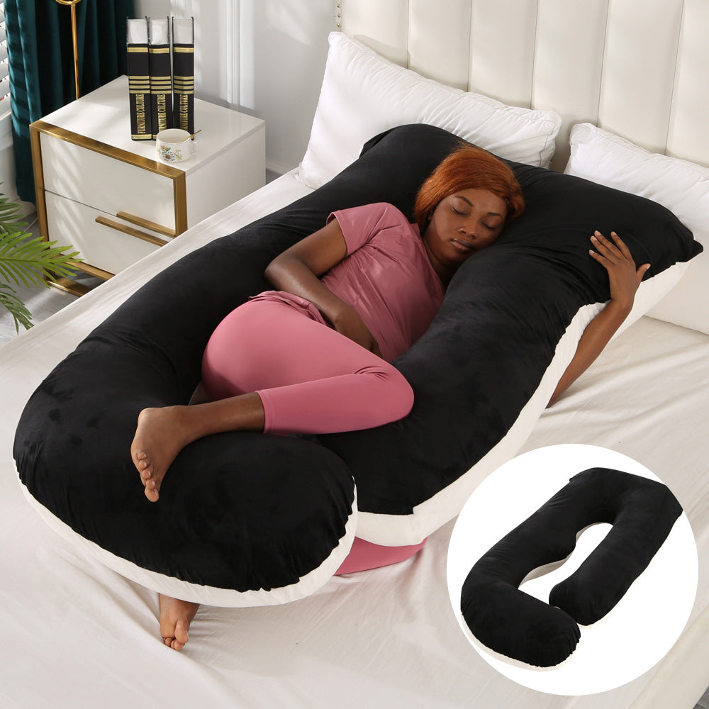 Pregnant women's pillow waist protection side sleeping slope pillow J-shaped pregnancy sleeping pillow
