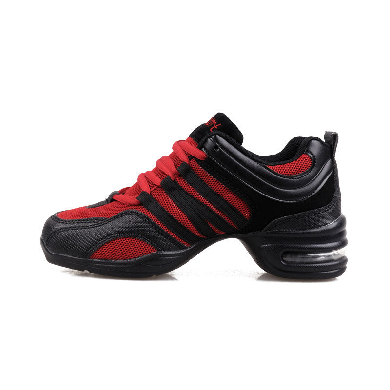 Comfortable mesh breathable fashionable women's dance shoes with soft sole and height increasing dance shoes