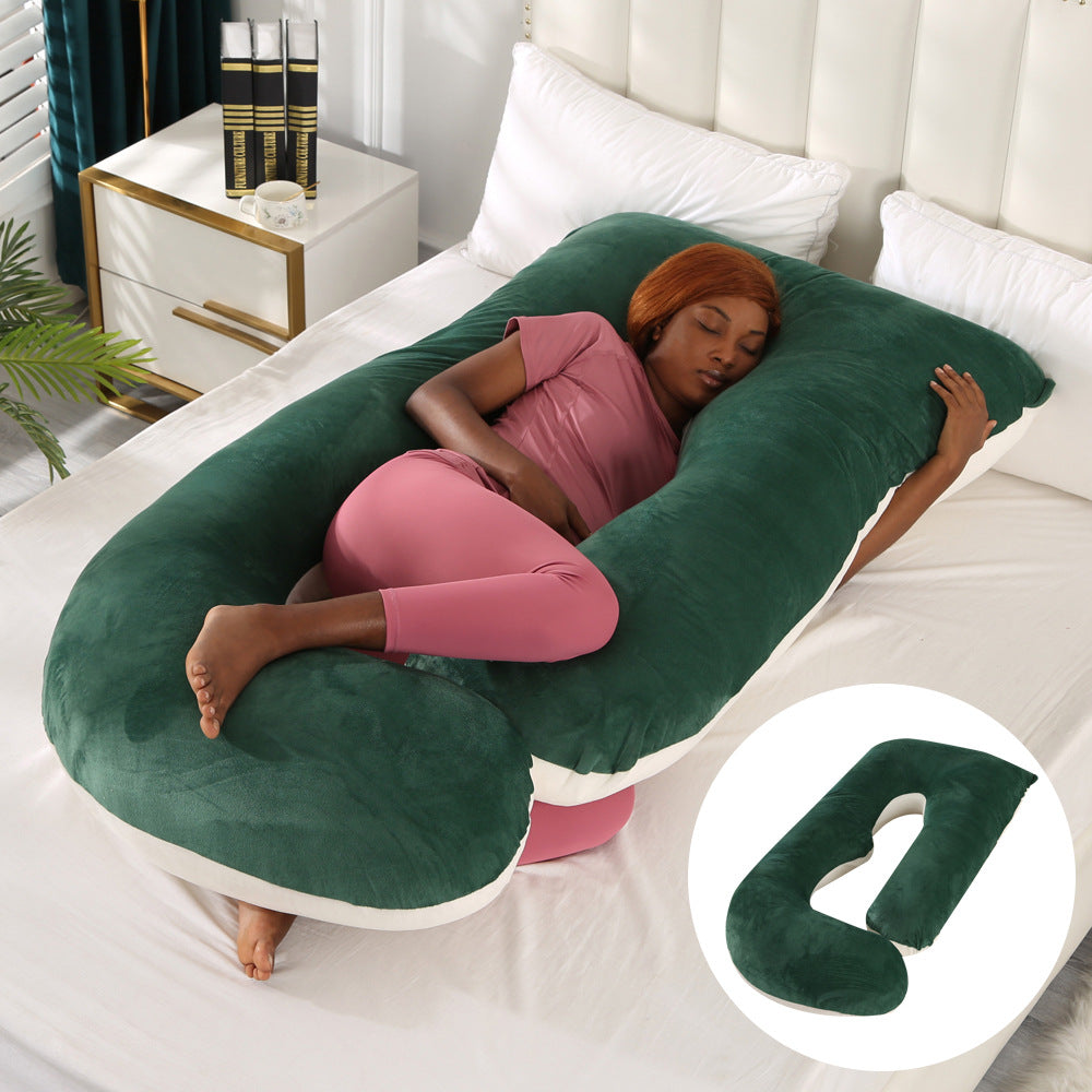 Pregnant women's pillow waist protection side sleeping slope pillow J-shaped pregnancy sleeping pillow