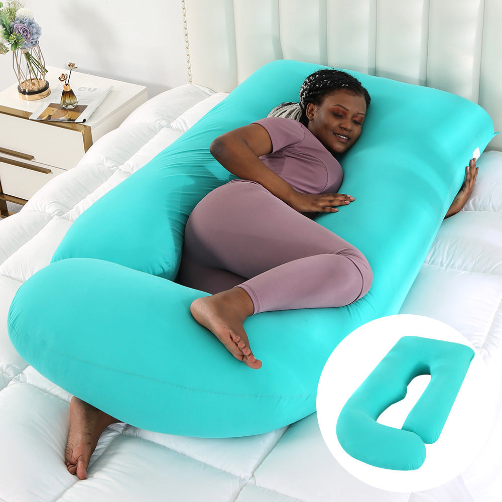 Pregnant women's pillow waist protection side sleeping slope pillow J-shaped pregnancy sleeping pillow