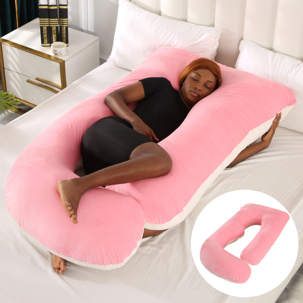Pregnant women's pillow waist protection side sleeping slope pillow J-shaped pregnancy sleeping pillow