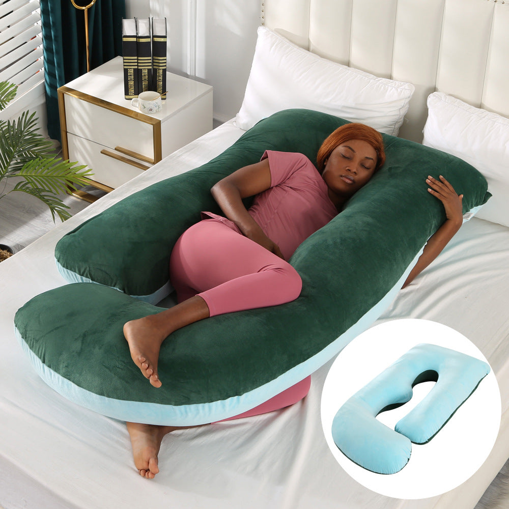 Pregnant women's pillow waist protection side sleeping slope pillow J-shaped pregnancy sleeping pillow