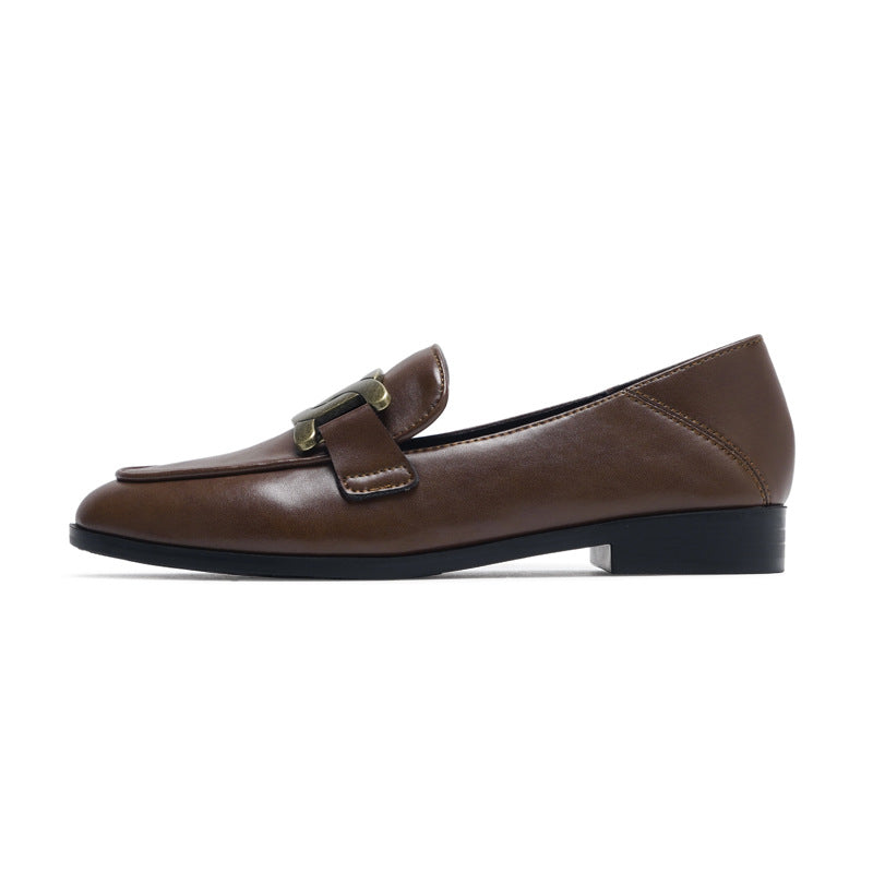 Spring and Autumn New British Style Small Leather Shoes Commuting Work Shoes Flat Flat Single Shoes