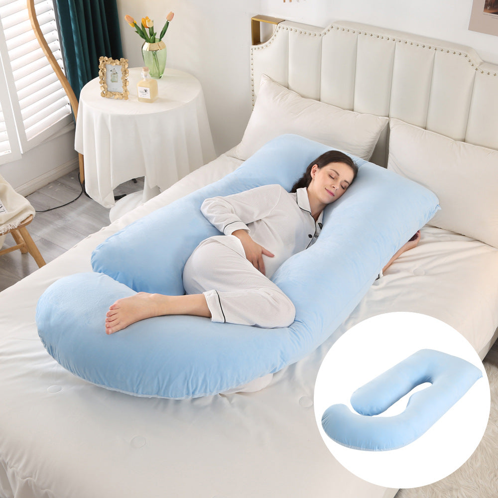 Pregnant women's pillow waist protection side sleeping slope pillow J-shaped pregnancy sleeping pillow