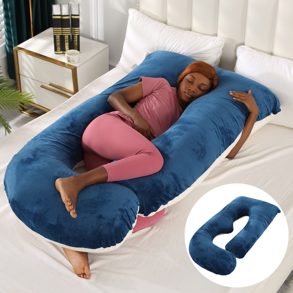Pregnant women's pillow waist protection side sleeping slope pillow J-shaped pregnancy sleeping pillow