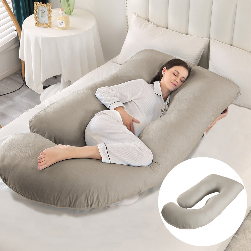 Pregnant women's pillow waist protection side sleeping slope pillow J-shaped pregnancy sleeping pillow