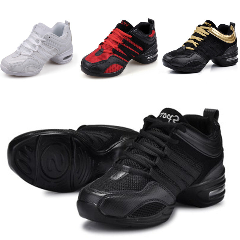 Comfortable mesh breathable fashionable women's dance shoes with soft sole and height increasing dance shoes