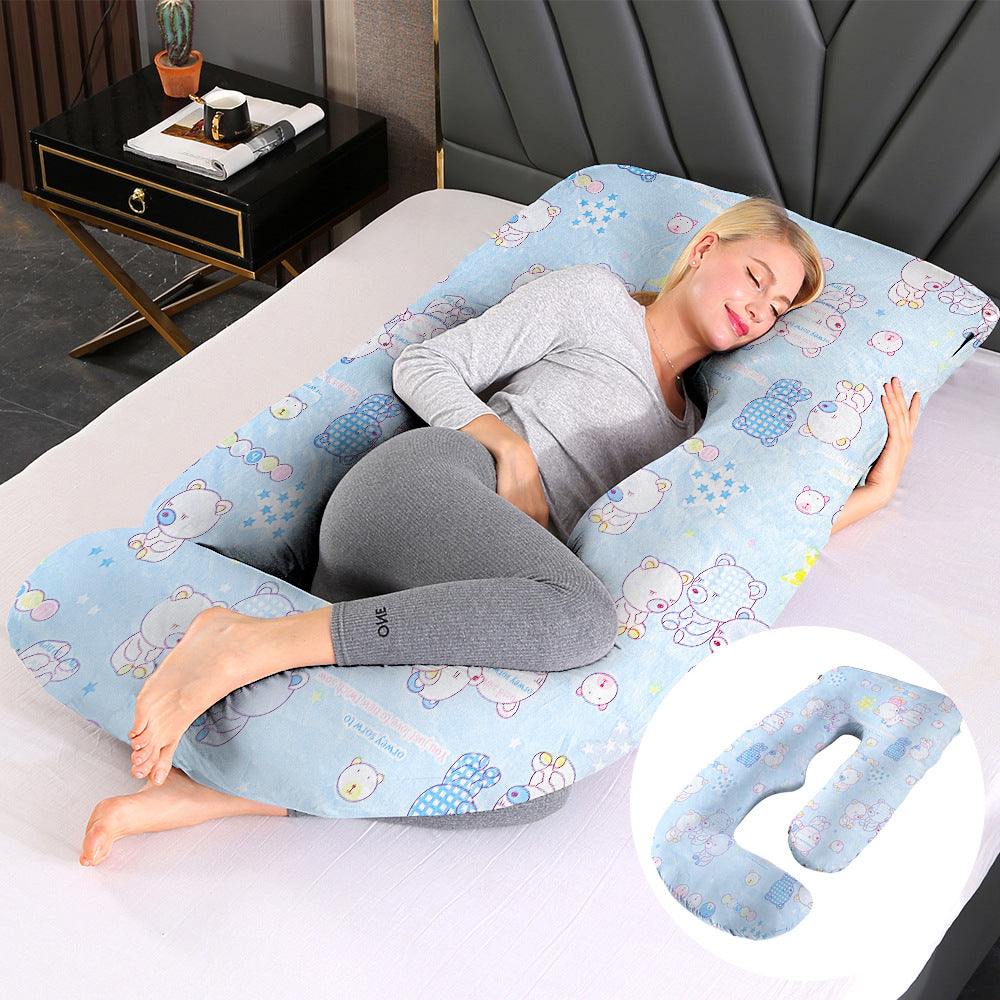 Pregnant women's pillow waist protection side sleeping slope pillow J-shaped pregnancy sleeping pillow