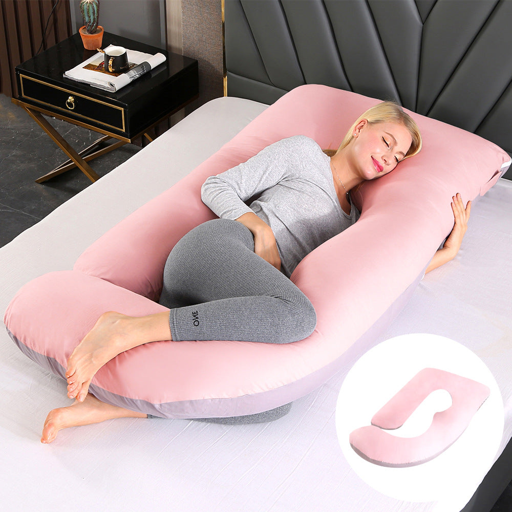 Pregnant women's pillow waist protection side sleeping slope pillow J-shaped pregnancy sleeping pillow