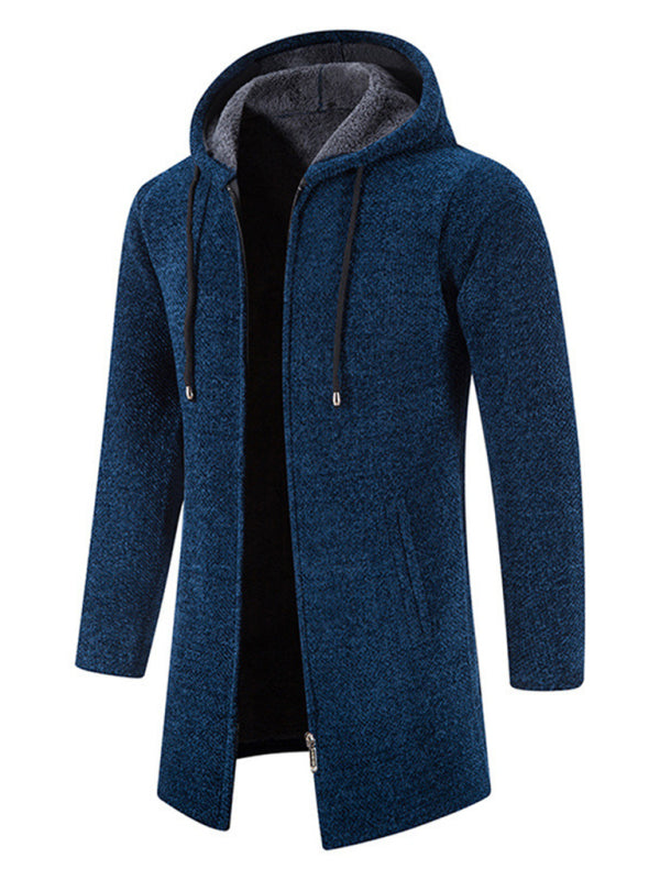 Men's casual zipper hooded cardigan