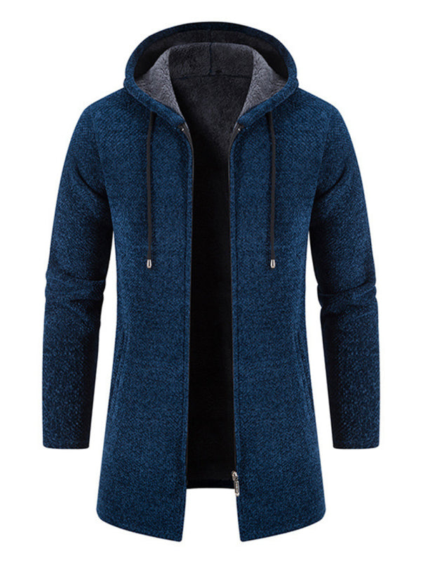 Men's casual zipper hooded cardigan