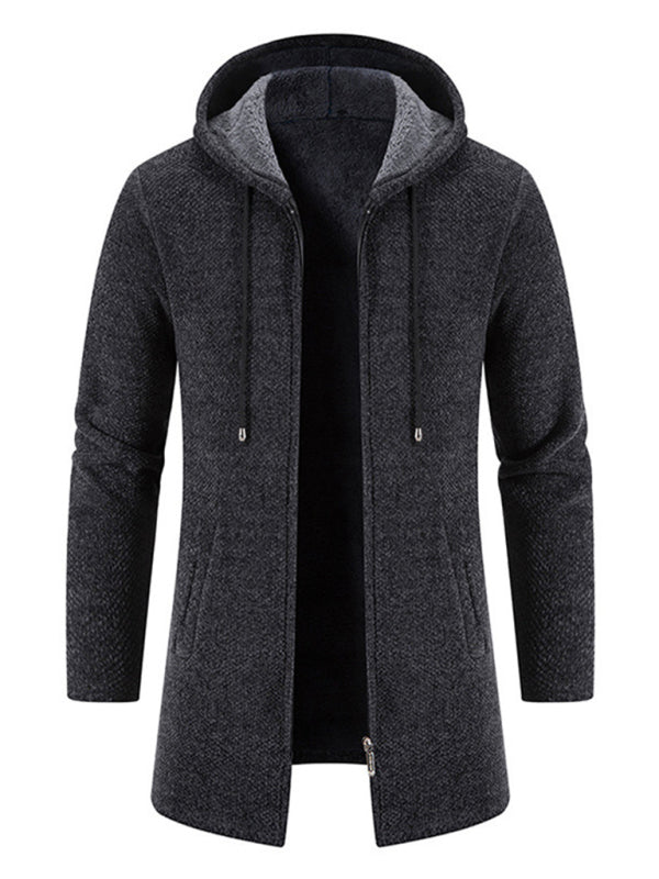 Men's casual zipper hooded cardigan