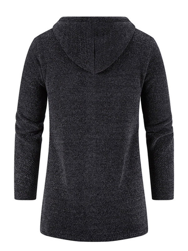 Men's casual zipper hooded cardigan
