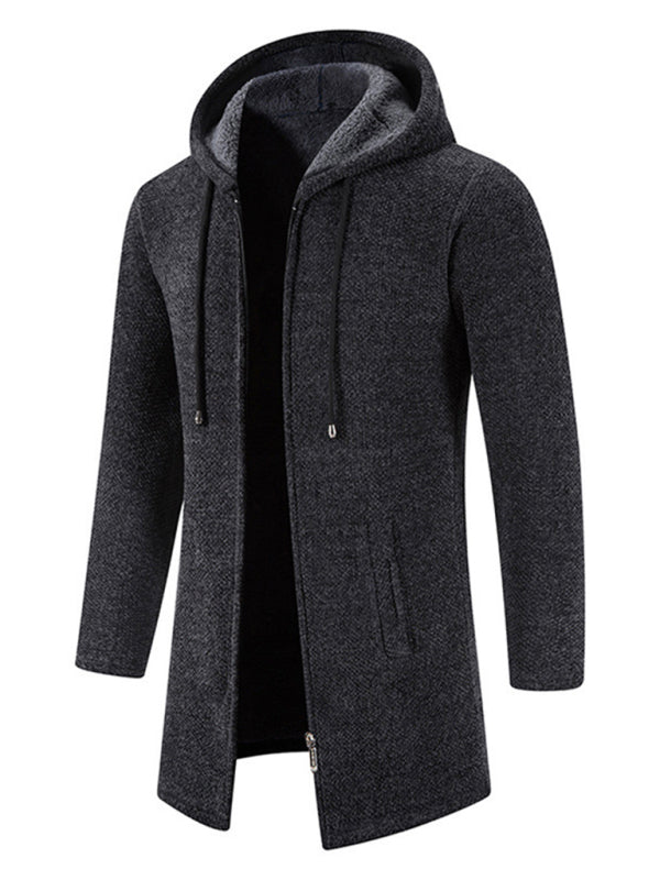 Men's casual zipper hooded cardigan