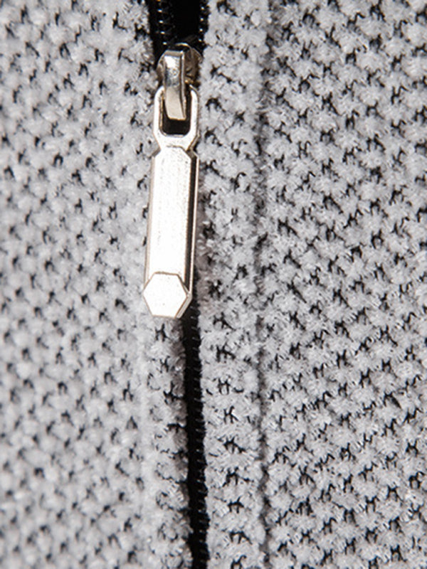 Men's casual zipper hooded cardigan