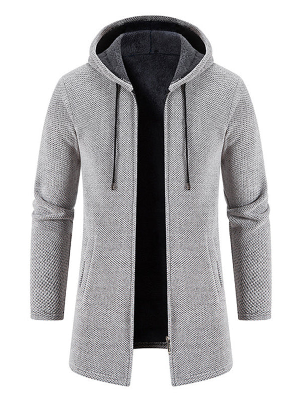 Men's casual zipper hooded cardigan