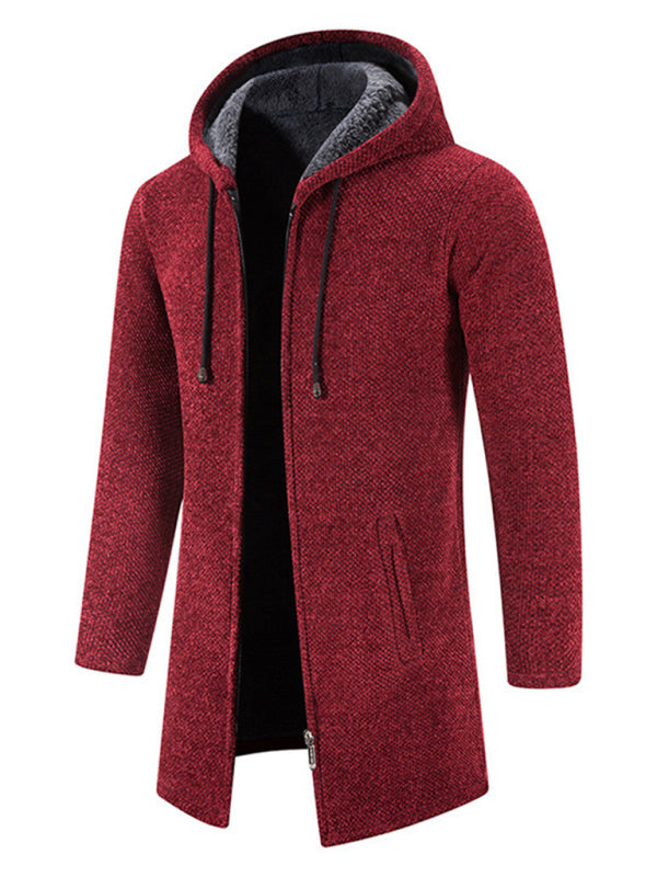 Men's casual zipper hooded cardigan