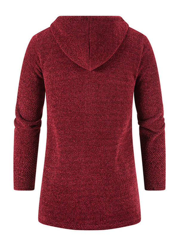 Men's casual zipper hooded cardigan