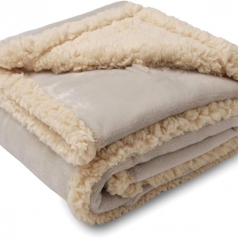 Waterproof Sherpa Fleece Blanket Pad, Thick Plush Blanket, Soft and Cozy Throw Blanket