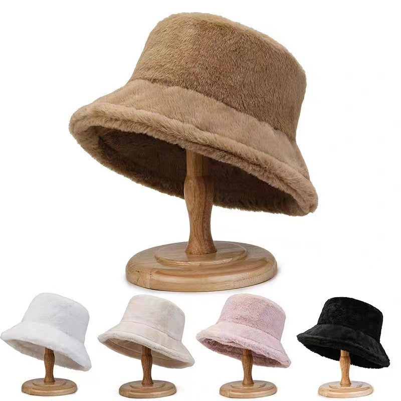 New Style Fake Rabbit Fur Hats Super Soft Women Winter Hat Cotton Lining Warm Russian Fashion Ski Beanies Plush Solid Color